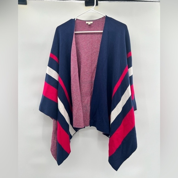 Talbots multi color poncho wrap sweater shrug coveralls one size - Picture 1 of 7